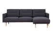 Larvik Chaiselongue Sofa (RH) - Antracit, Oak Legs