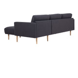 Larvik Chaiselongue Sofa (RH) - Antracit, Oak Legs