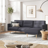 Larvik Chaiselongue Sofa (RH) - Antracit, Oak Legs