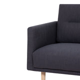 Larvik Chaiselongue Sofa (RH) - Antracit, Oak Legs