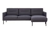 Larvik Chaiselongue Sofa (RH) - Anthracite, Black Legs