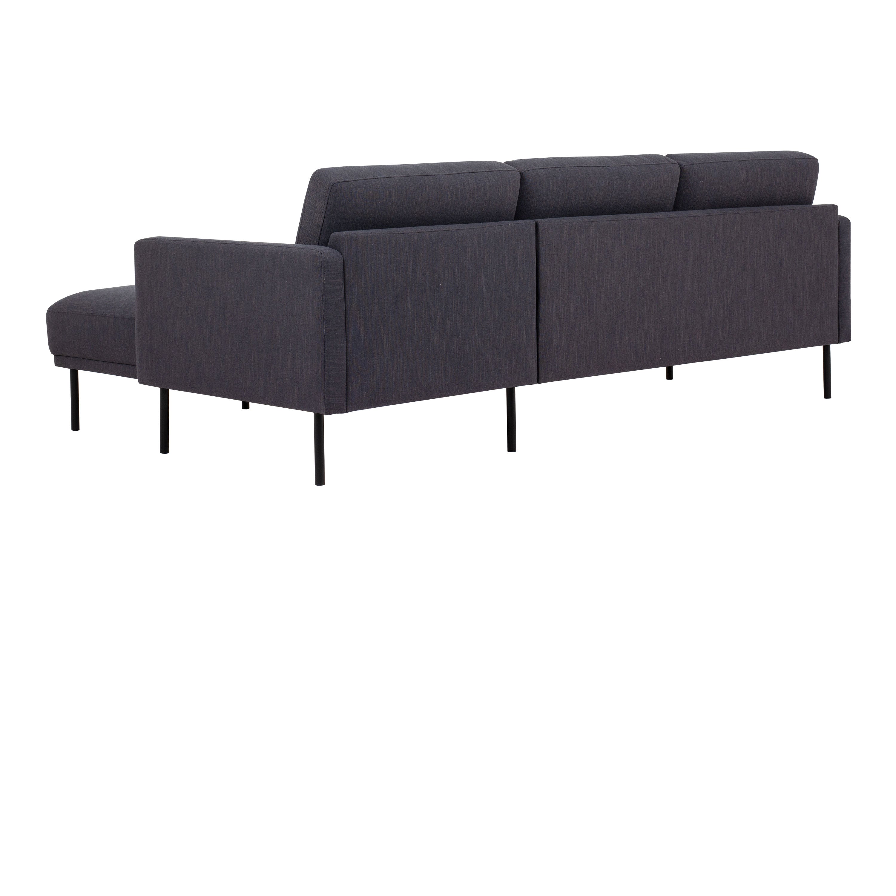 Larvik Chaiselongue Sofa (RH) - Anthracite, Black Legs