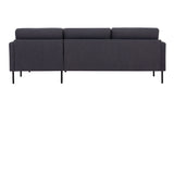 Larvik Chaiselongue Sofa (RH) - Anthracite, Black Legs