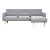 Larvik Chaiselongue Sofa (RH) - Grey, Oak Legs