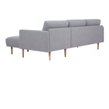 Larvik Chaiselongue Sofa (RH) - Grey, Oak Legs