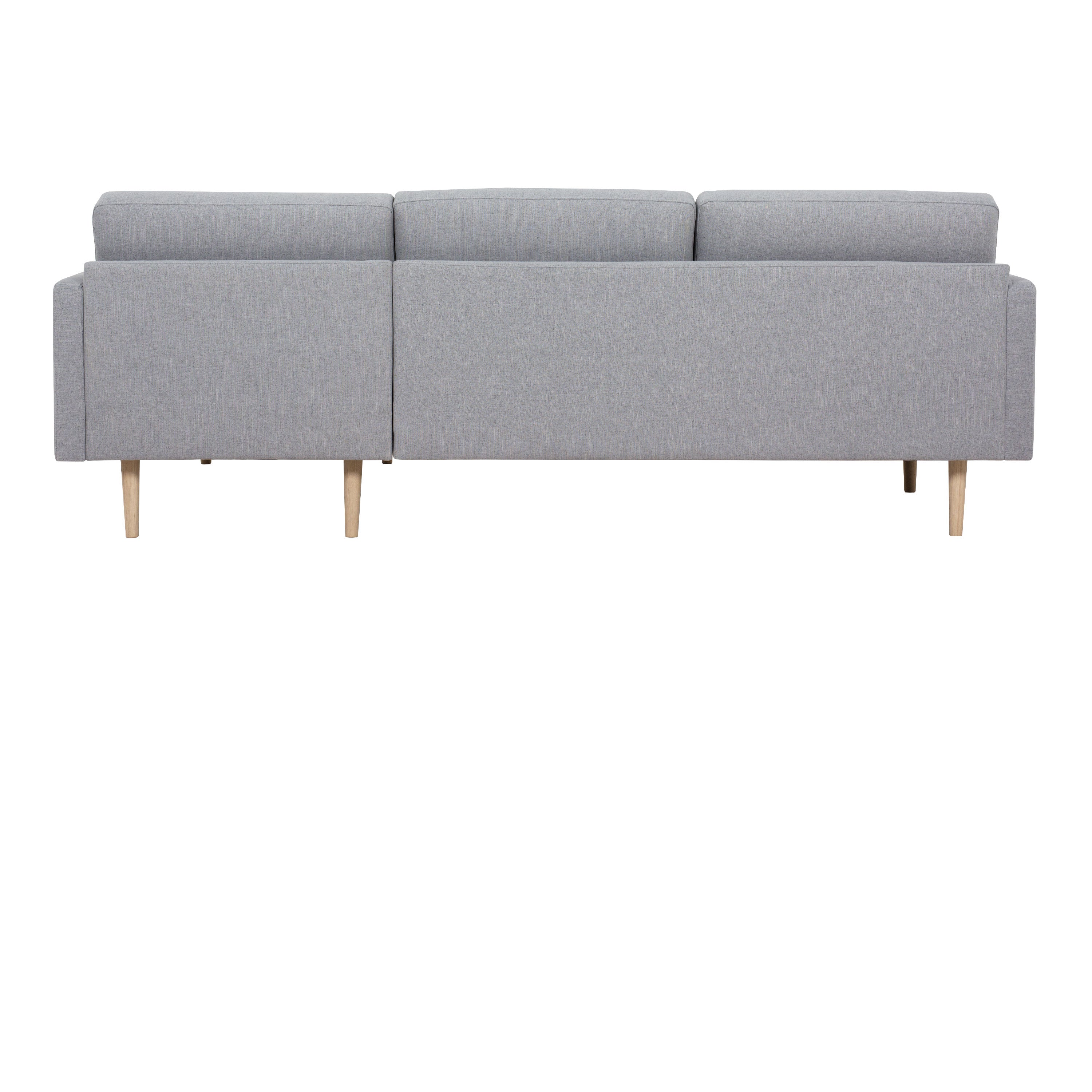 Larvik Chaiselongue Sofa (RH) - Grey, Oak Legs