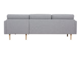 Larvik Chaiselongue Sofa (RH) - Grey, Oak Legs