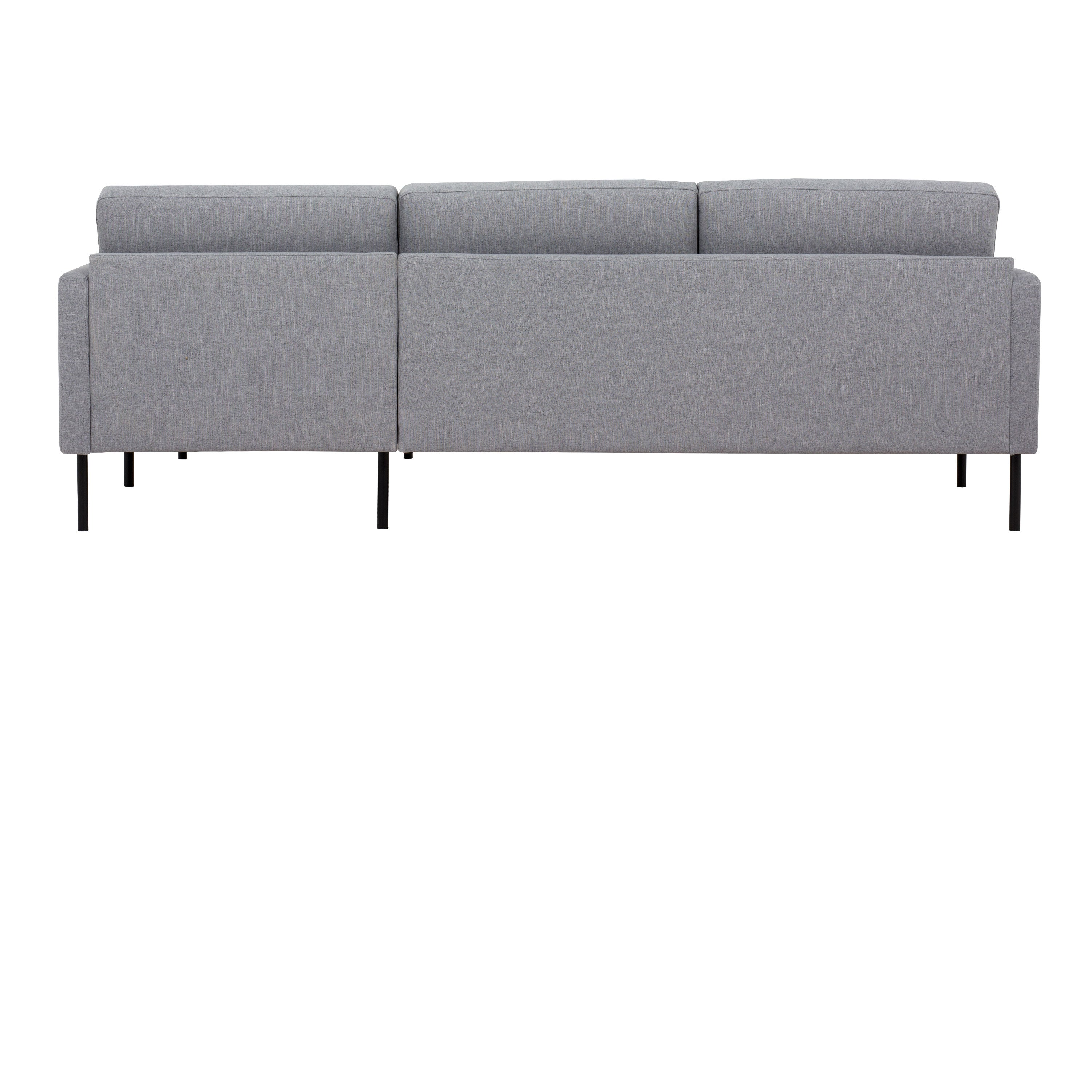 Larvik Chaiselongue Sofa (RH) - Grey, Black Legs