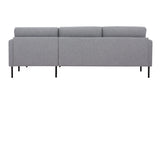 Larvik Chaiselongue Sofa (RH) - Grey, Black Legs