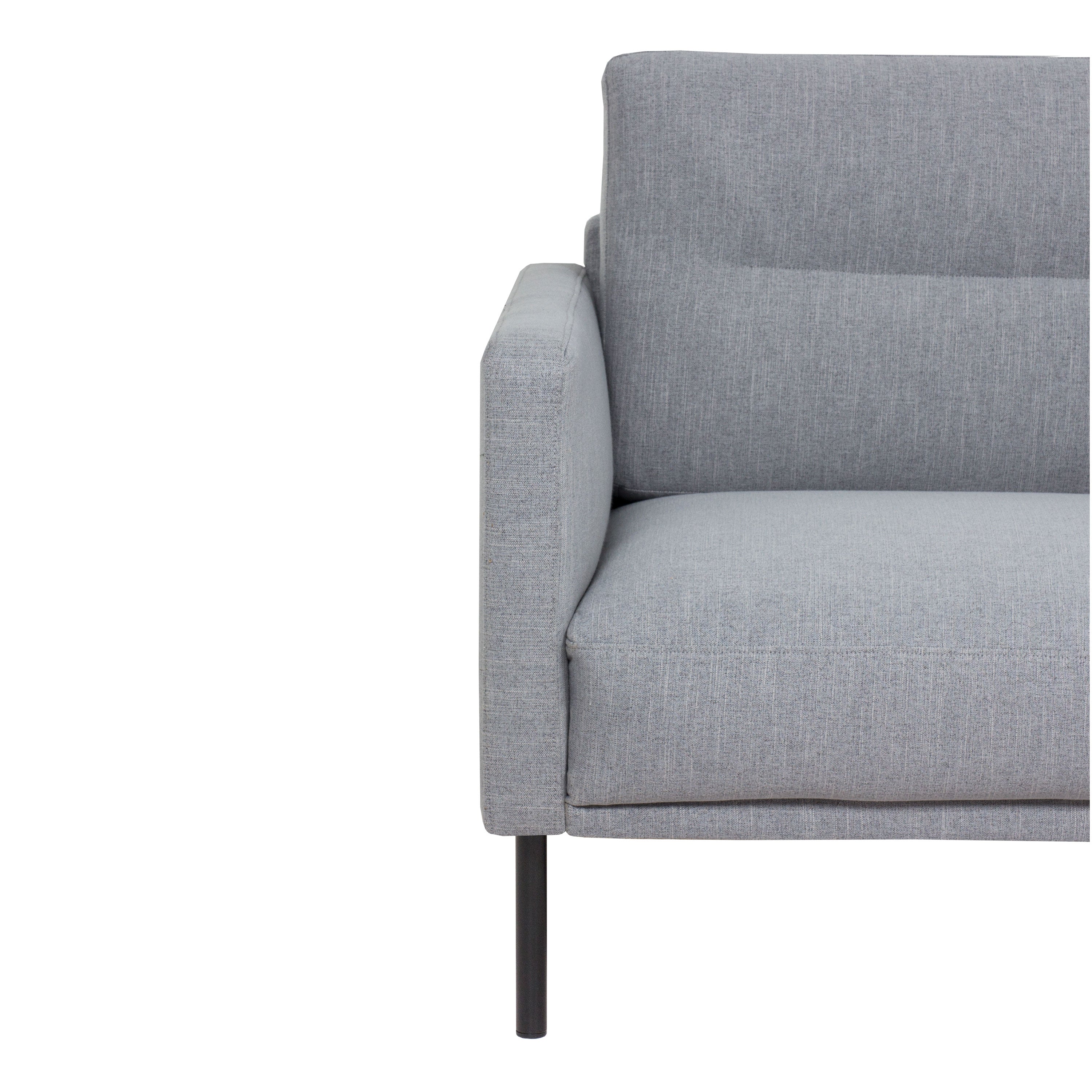 Larvik Chaiselongue Sofa (RH) - Grey, Black Legs