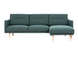 Larvik Chaiselongue Sofa (RH) - Dark Green, Oak Legs