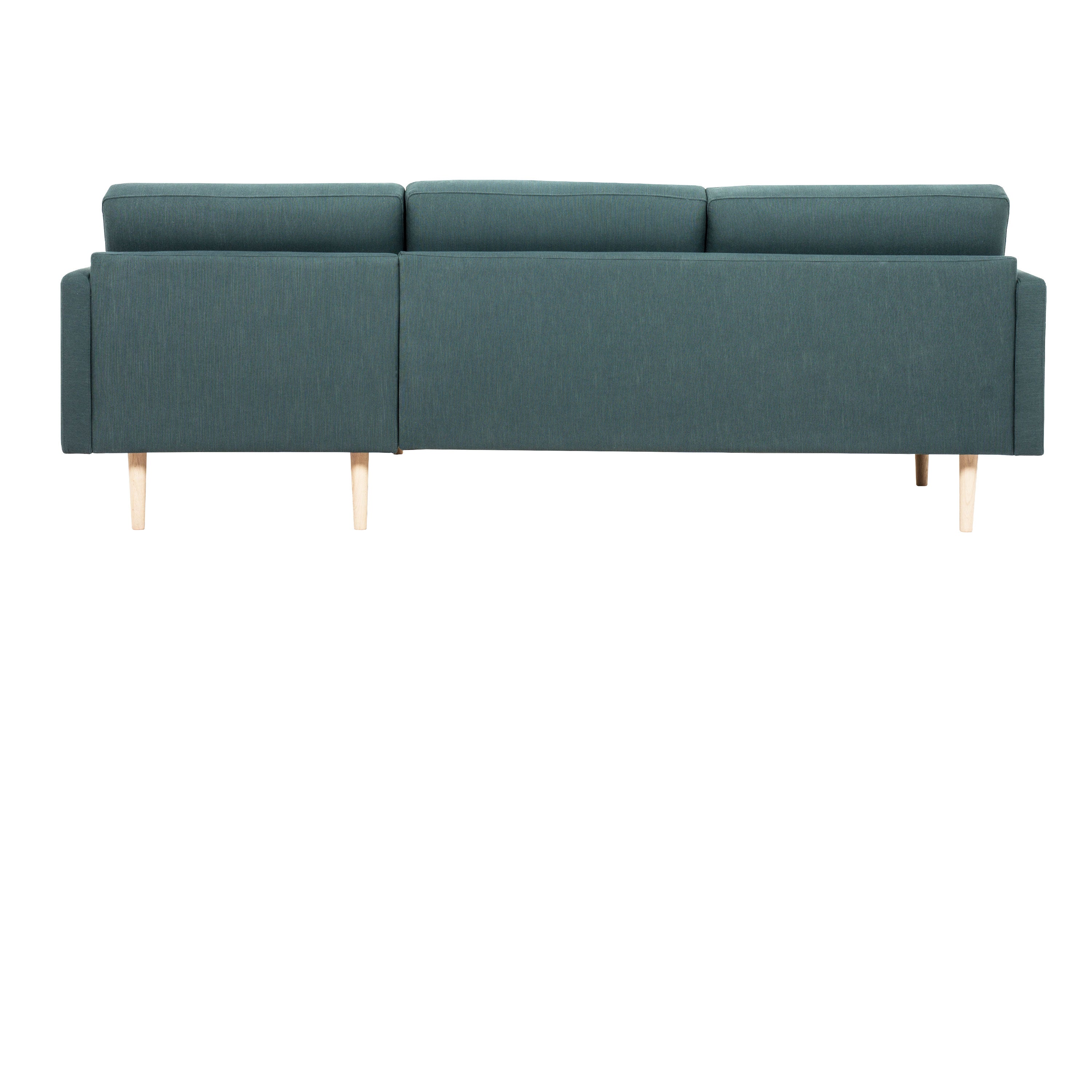 Larvik Chaiselongue Sofa (RH) - Dark Green, Oak Legs