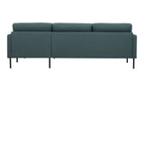 Larvik Chaiselongue Sofa (RH) - Dark Green, Black Legs