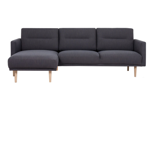 Larvik Chaiselongue Sofa  (LH) -  Anthracite, Oak Legs