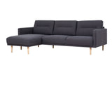 Larvik Chaiselongue Sofa  (LH) -  Anthracite, Oak Legs