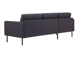 Larvik Chaiselongue Sofa (LH) - Anthracite, Black Legs