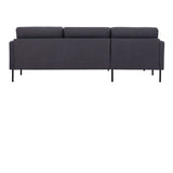 Larvik Chaiselongue Sofa (LH) - Anthracite, Black Legs