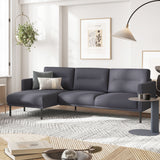 Larvik Chaiselongue Sofa (LH) - Anthracite, Black Legs