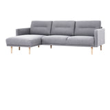 Larvik Chaiselongue Sofa  (LH) - Grey, Oak Legs