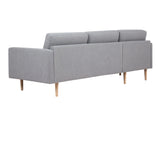 Larvik Chaiselongue Sofa  (LH) - Grey, Oak Legs