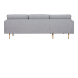 Larvik Chaiselongue Sofa  (LH) - Grey, Oak Legs