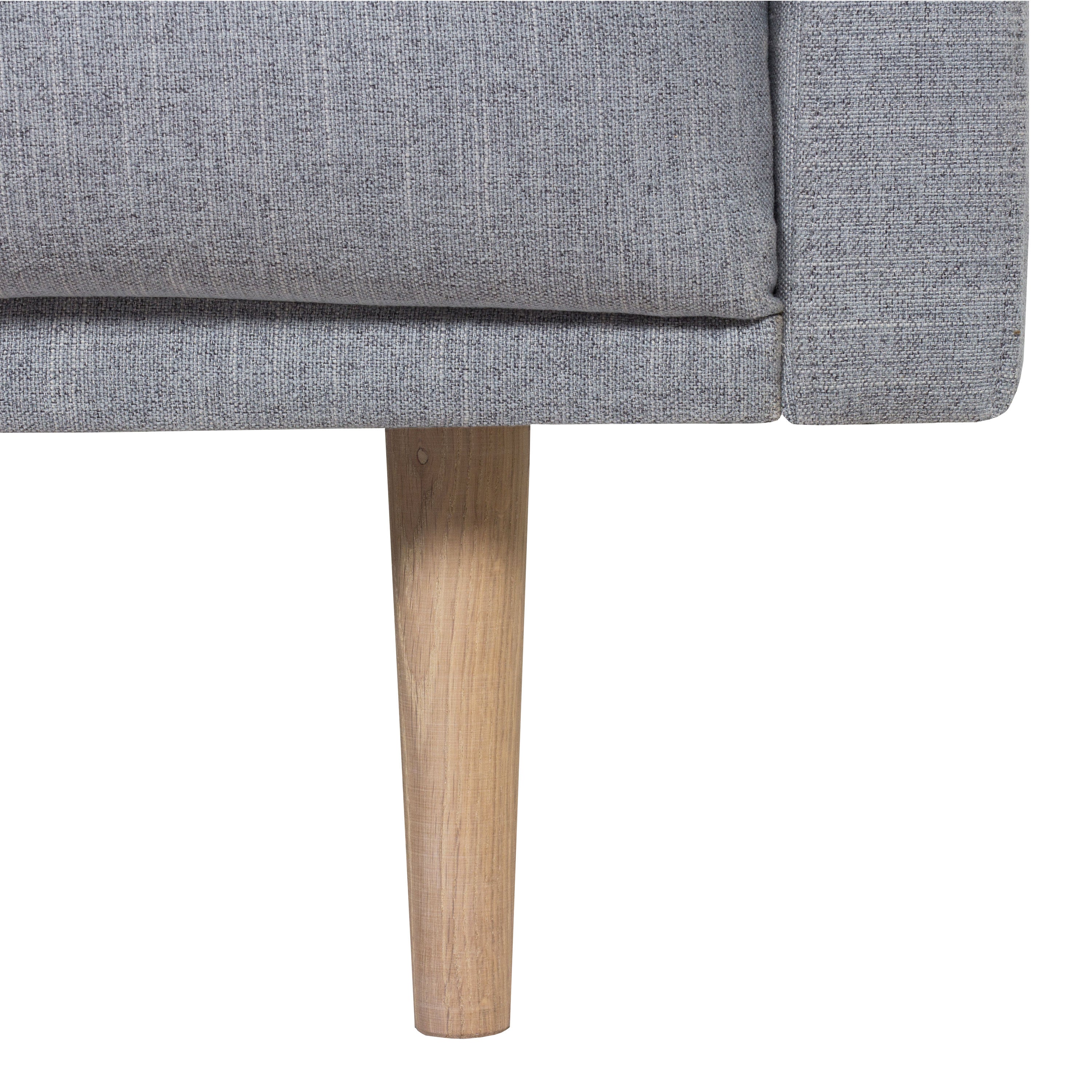 Larvik Chaiselongue Sofa  (LH) - Grey, Oak Legs