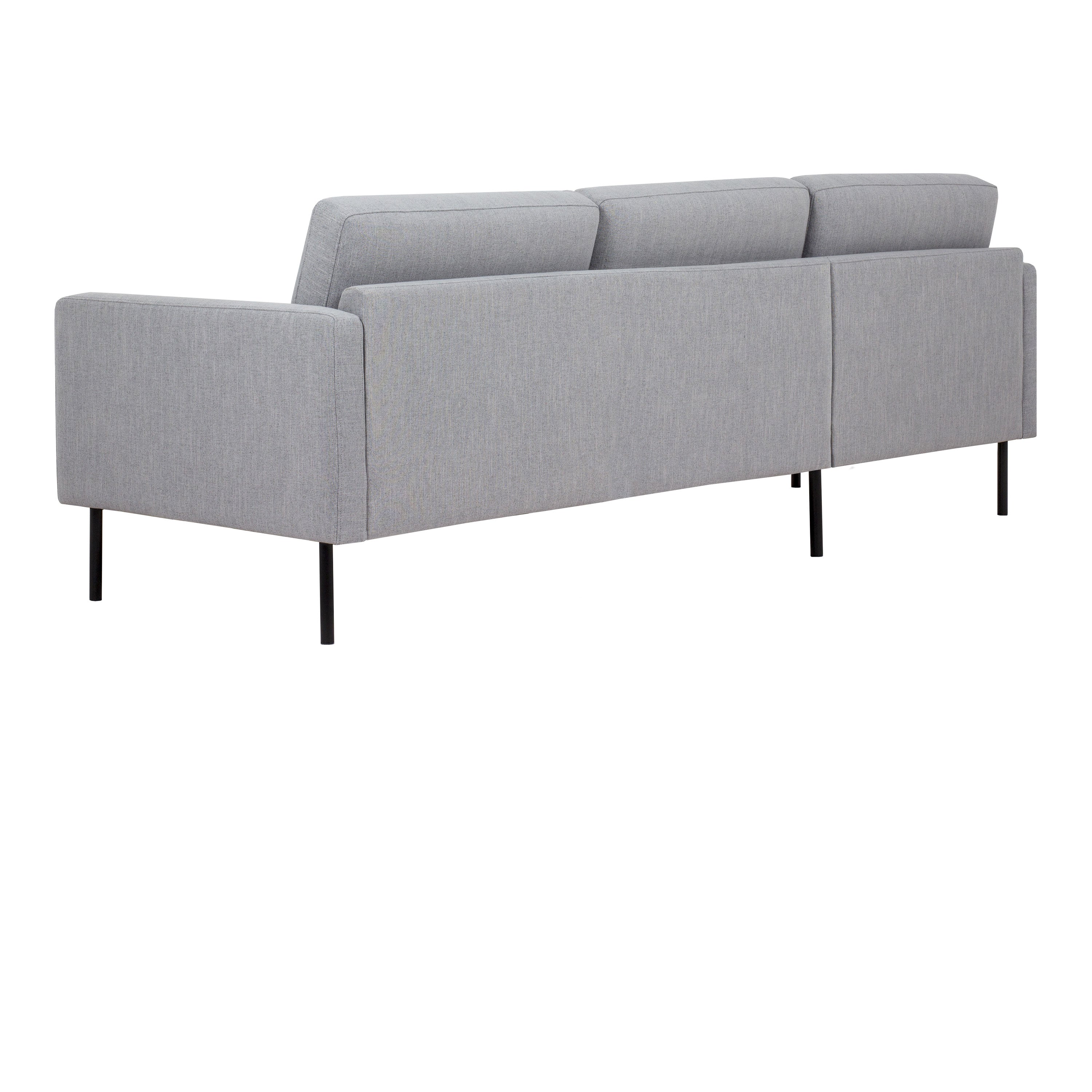 Larvik Chaiselongue Sofa (LH) - Grey, Black Legs