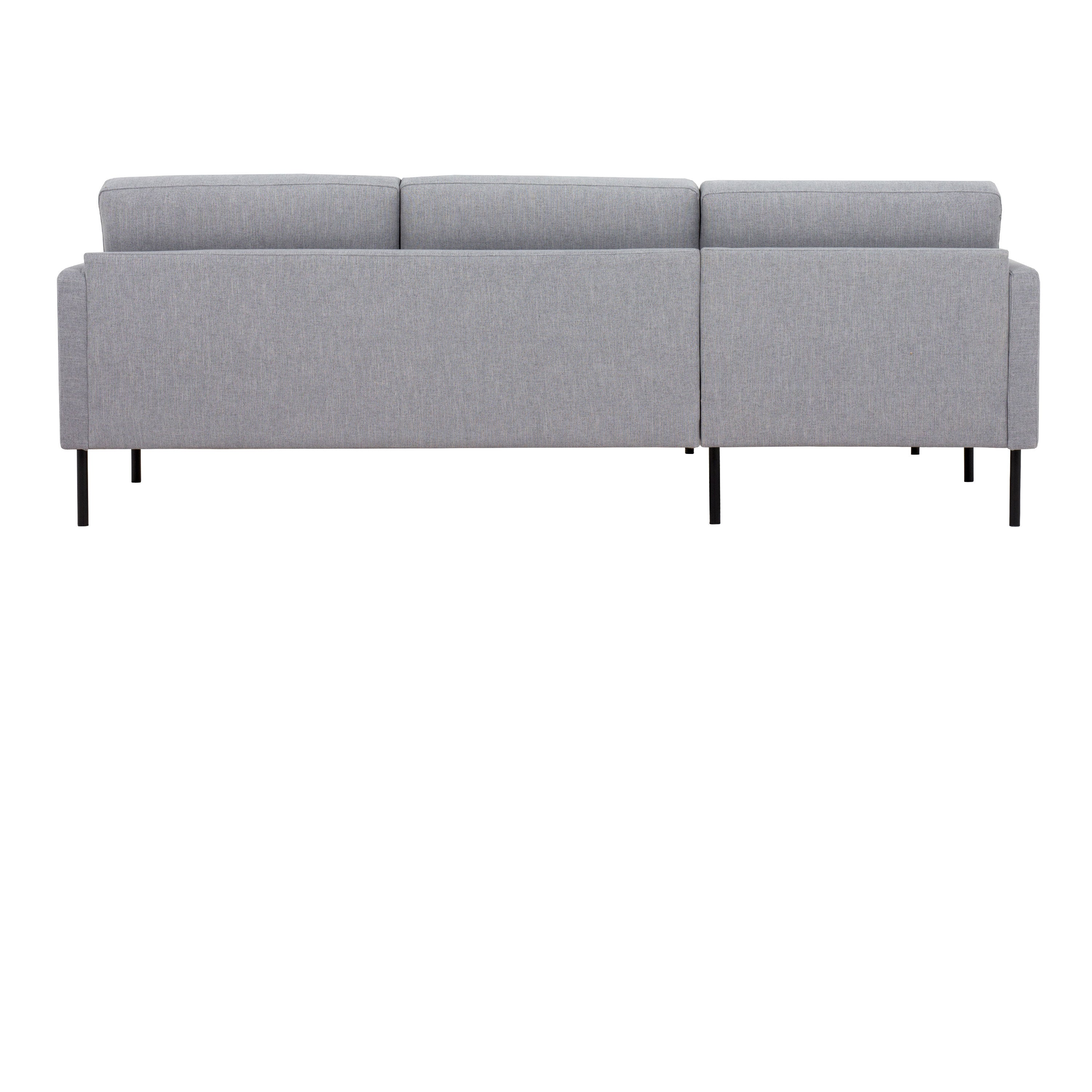 Larvik Chaiselongue Sofa (LH) - Grey, Black Legs