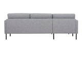 Larvik Chaiselongue Sofa (LH) - Grey, Black Legs