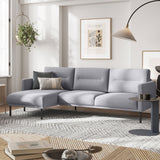 Larvik Chaiselongue Sofa (LH) - Grey, Black Legs