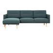 Larvik Chaiselongue Sofa  (LH) - Dark Green, Oak Legs