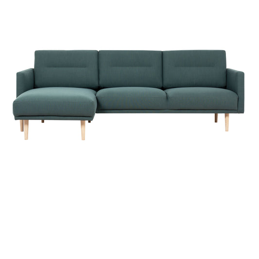 Larvik Chaiselongue Sofa  (LH) - Dark Green, Oak Legs