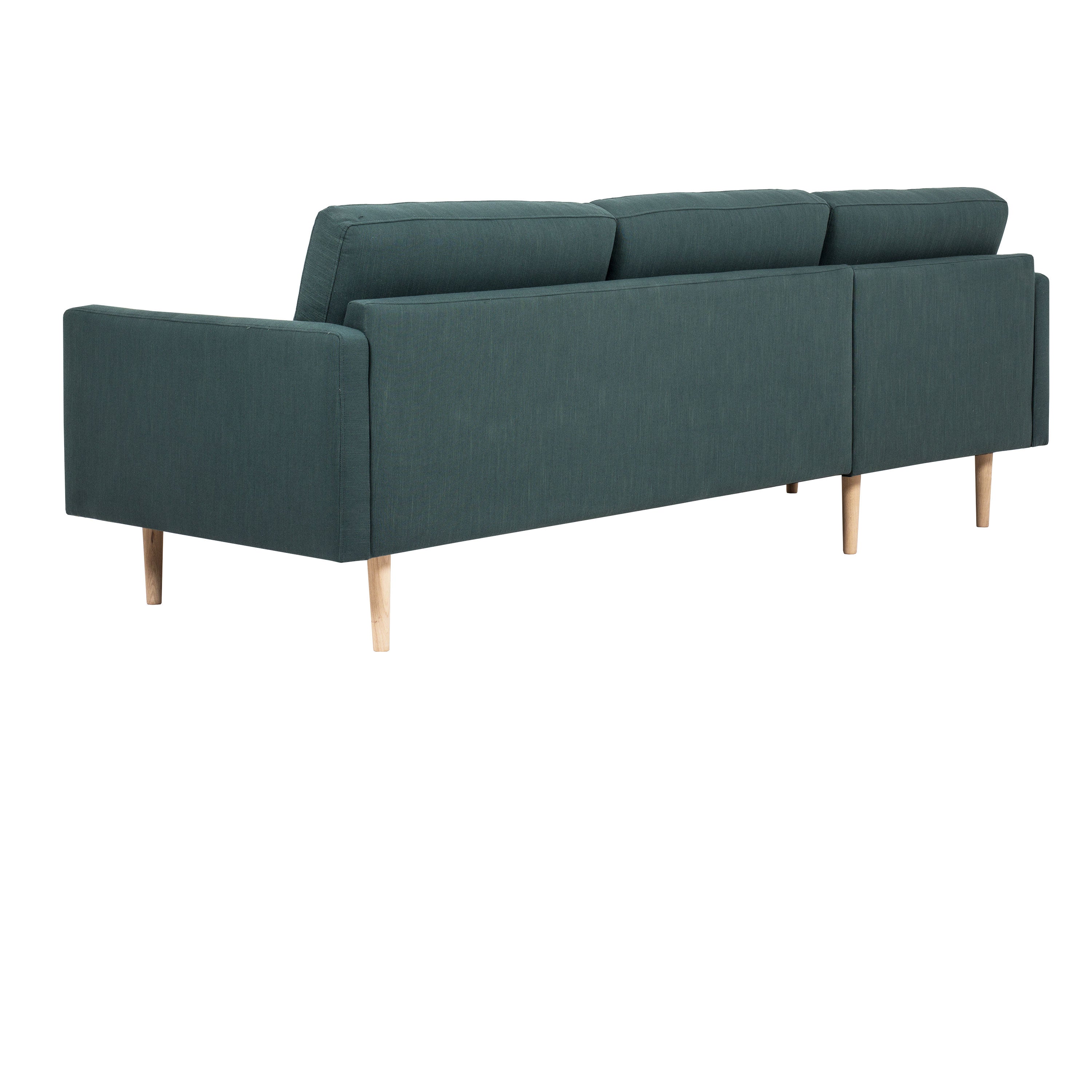 Larvik Chaiselongue Sofa  (LH) - Dark Green, Oak Legs