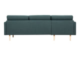 Larvik Chaiselongue Sofa  (LH) - Dark Green, Oak Legs