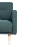 Larvik Chaiselongue Sofa  (LH) - Dark Green, Oak Legs