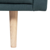 Larvik Chaiselongue Sofa  (LH) - Dark Green, Oak Legs