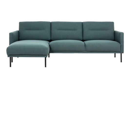 Larvik Chaiselongue Sofa (LH) - Dark Green, Black Legs