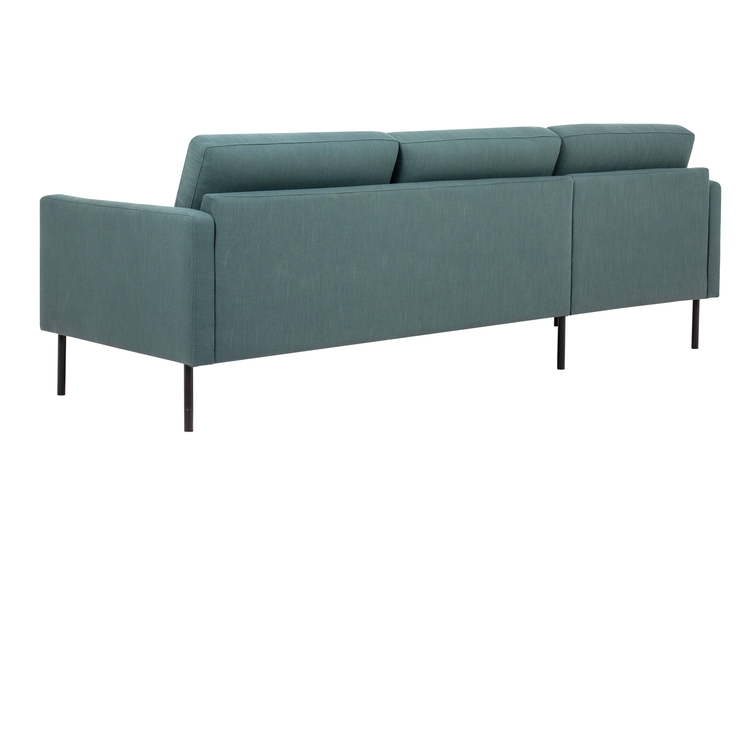 Larvik Chaiselongue Sofa (LH) - Dark Green, Black Legs