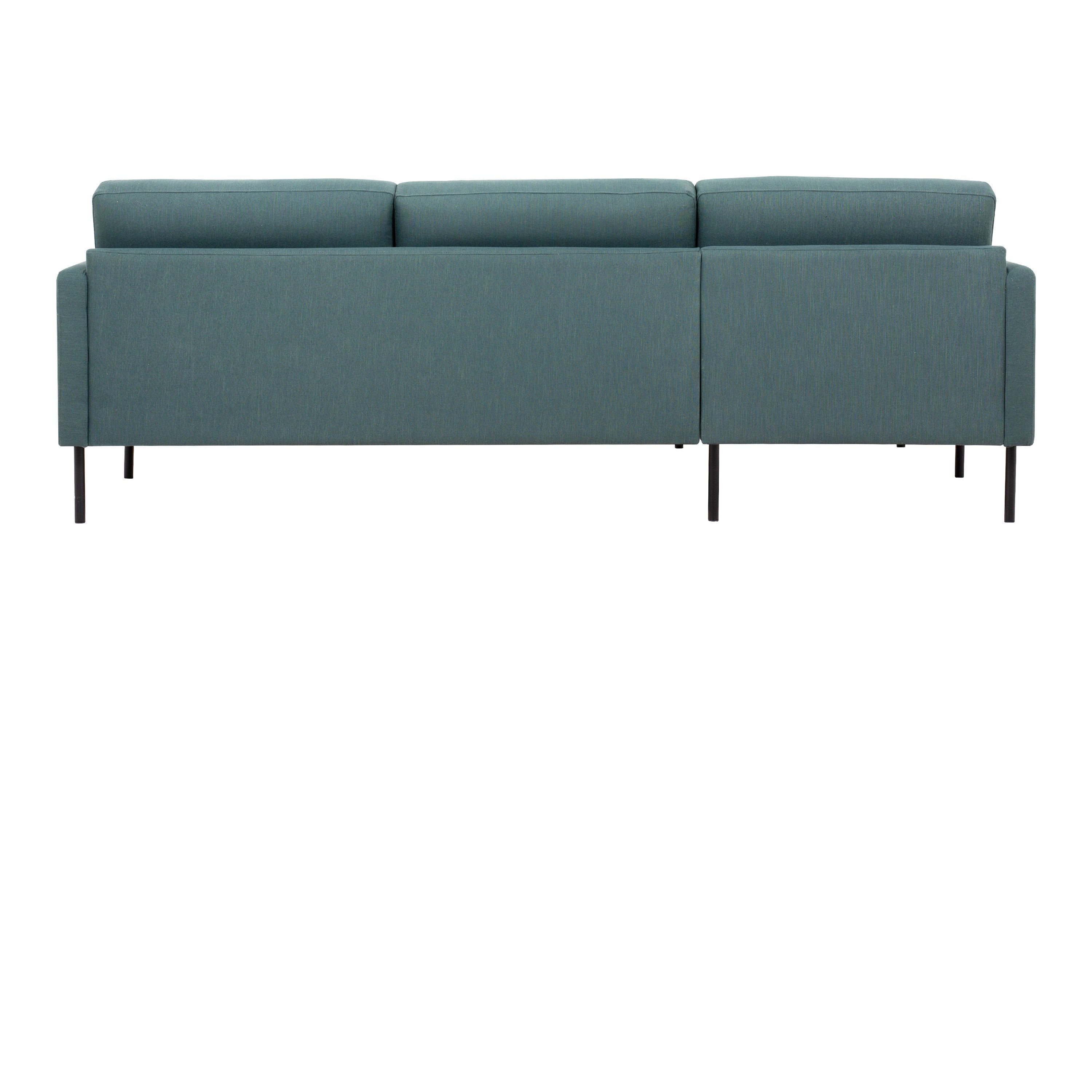 Larvik Chaiselongue Sofa (LH) - Dark Green, Black Legs