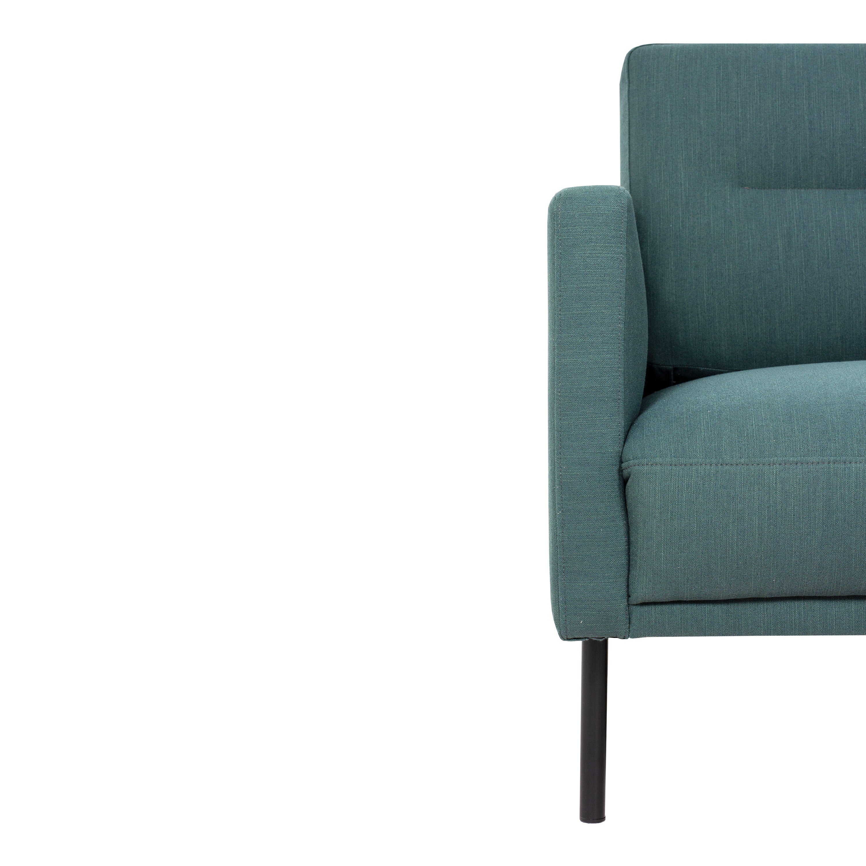 Larvik Chaiselongue Sofa (LH) - Dark Green, Black Legs