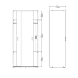 Space Wardrobe 2 Sliding Doors in White 1750