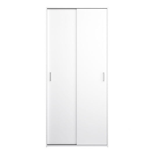 Space Wardrobe 2 Sliding Doors in White 1750