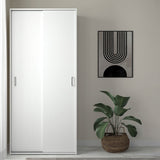 Space Wardrobe 2 Sliding Doors in White 1750