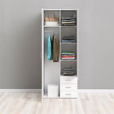 Space Wardrobe 2 Doors 3 Drawers in White 2000