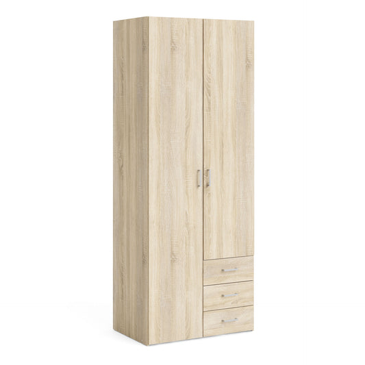 Space Wardrobe 2 Doors 3 Drawers in Oak 2000