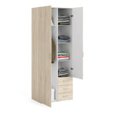 Space Wardrobe 2 Doors 3 Drawers in Oak 2000