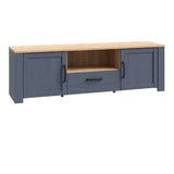 Bohol 2 Door 1 Drawer TV Unit  in Riviera Oak/Navy