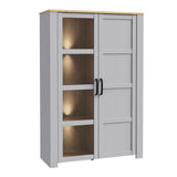 Bohol 2 Door Display Cabinet in Riviera Oak/Grey Oak