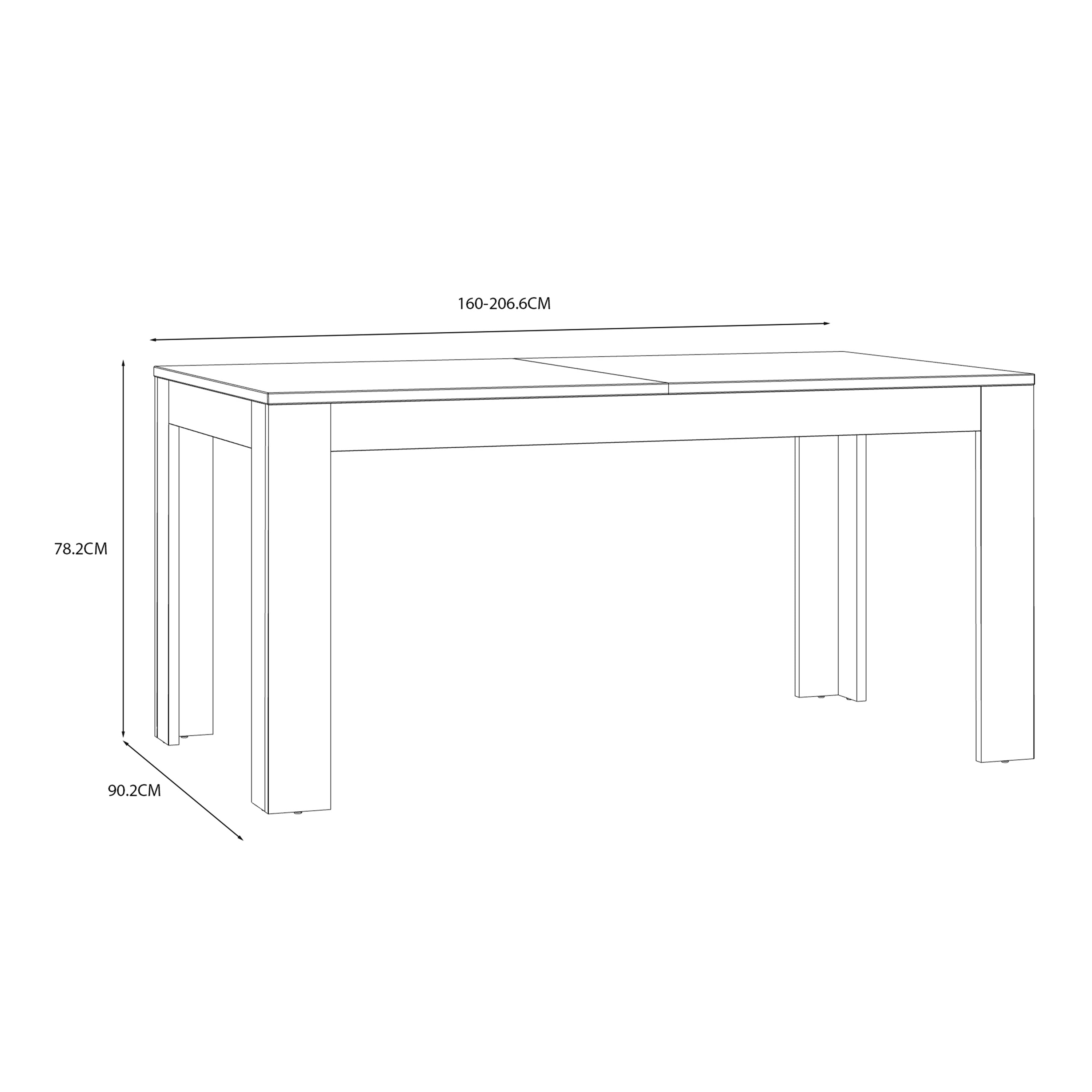 Bohol Extending Dining Table 160-207cm in Riviera Oak/Navy