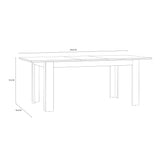 Bohol Extending Dining Table 160-207cm in Riviera Oak/Grey